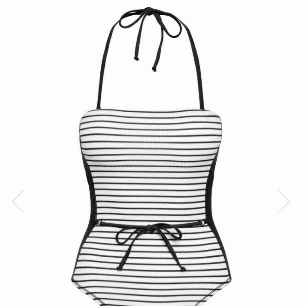NWOT Robin Piccone Sailor One-Piece Bandeau Swimsuit